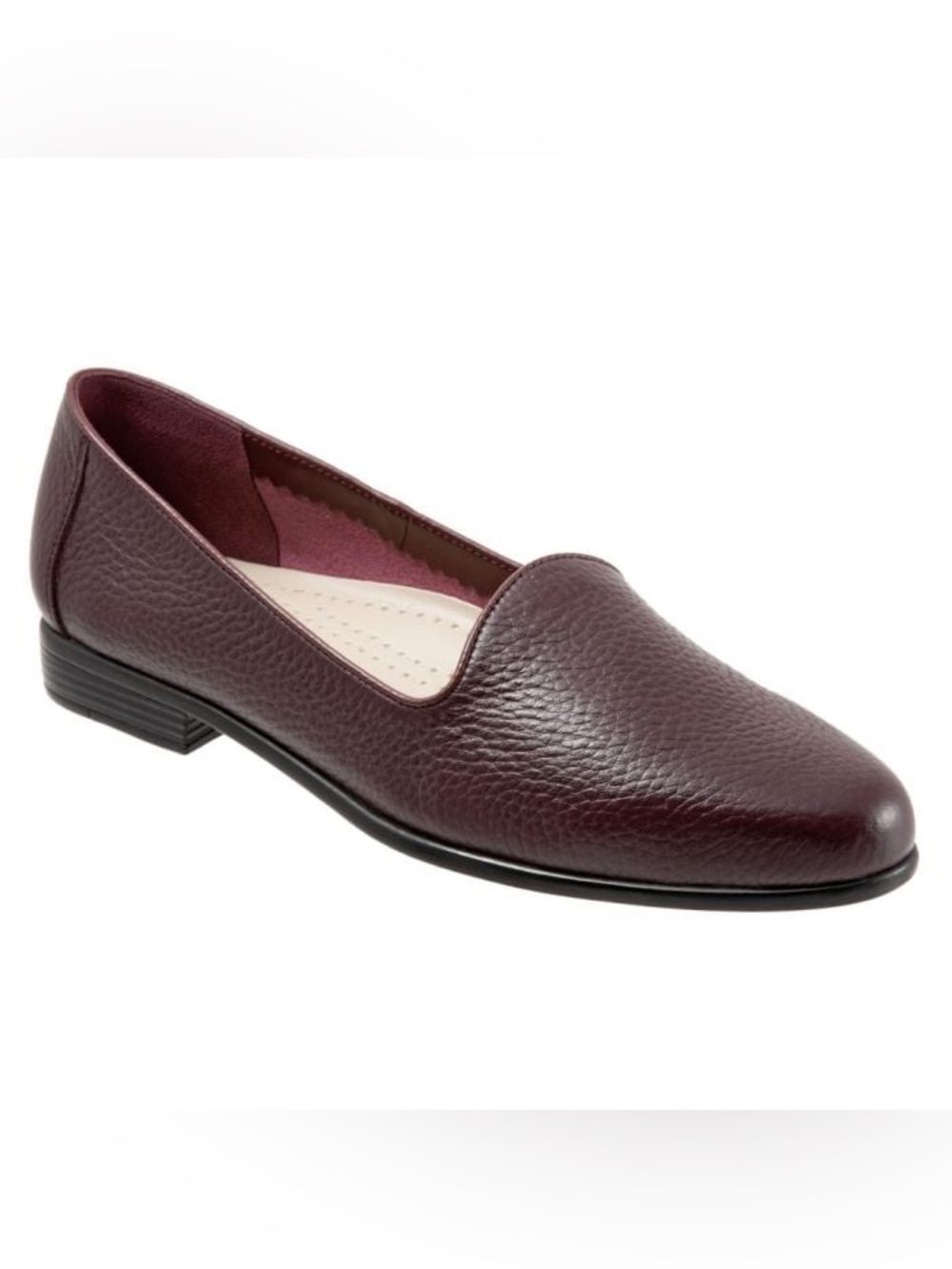 Trotters Liz Burgundy Tumbled Leather Loafers